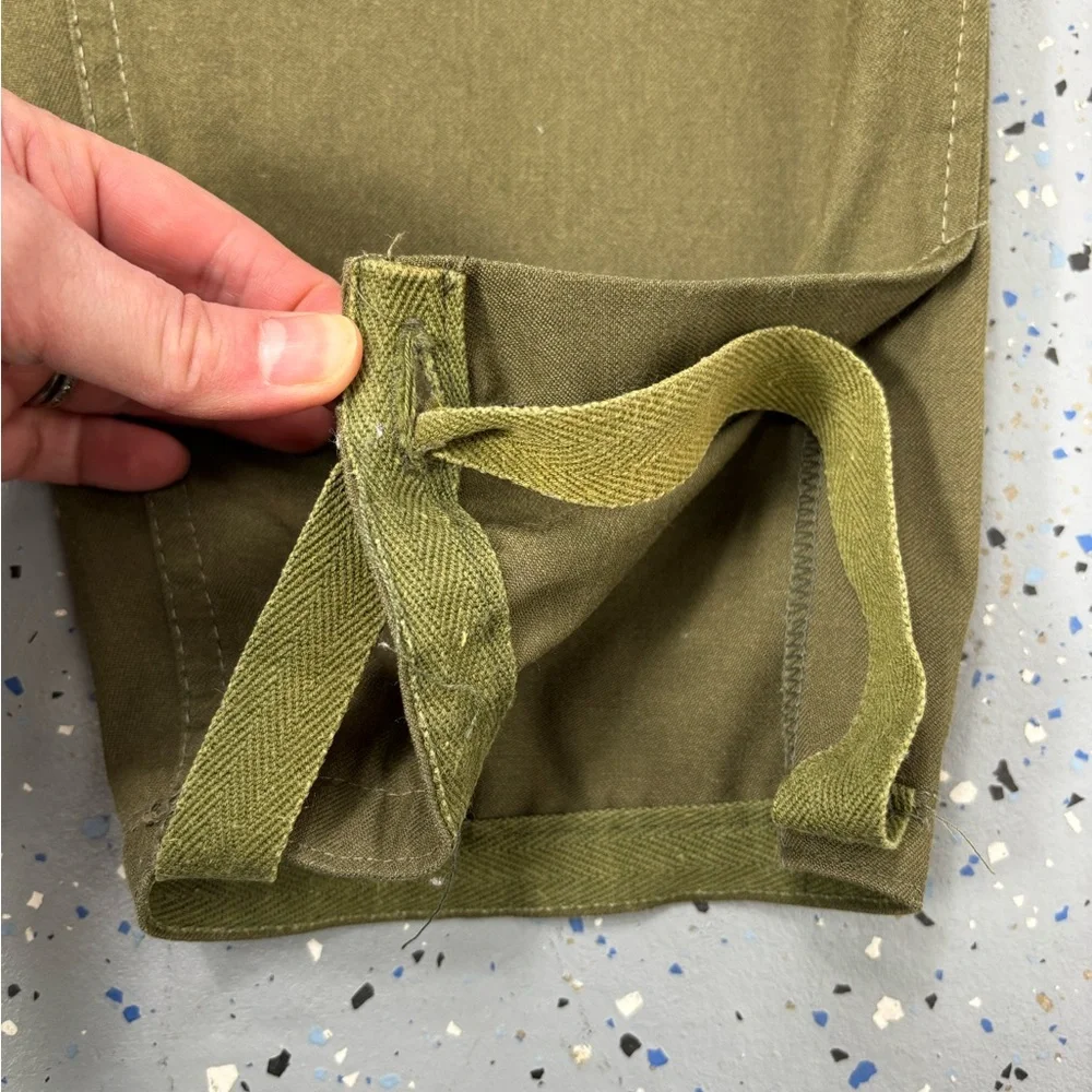 Vintage 80s Czech Army M85 Combat Cargo Pants Khaki Cotton Double Knee XL 40x32